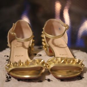 Christian Louboutin Gold Spikes Toe Sandals